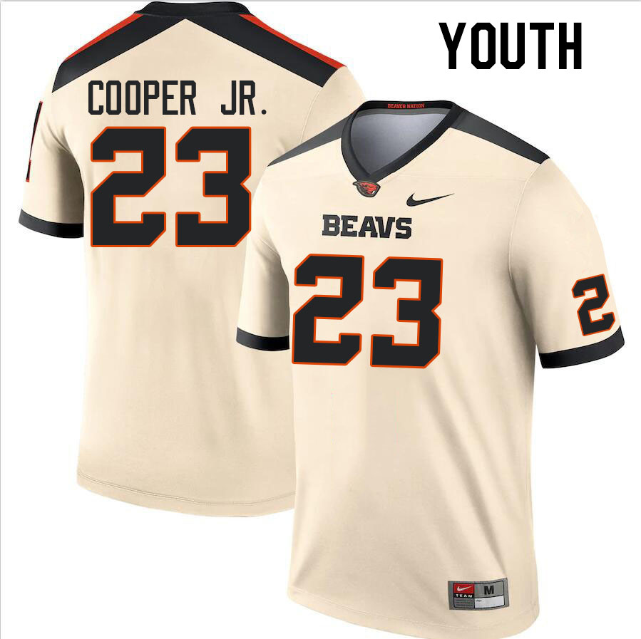 Youth #23 Ryan Cooper Jr. Oregon State Beavers College Football Jerseys Stitched Sale-Cream